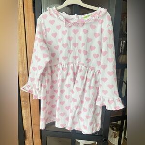 Classic Whimsy long sleeve babydoll top dress tunic girls hearts ruffle print